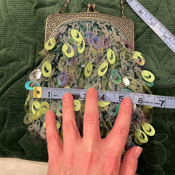Y2K green beaded purse - Picture 4 of 8